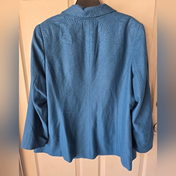 New Jessica London Blazer Jacket 20 Plus Women Teal Green Wool Blend 2button - Picture 9 of 9